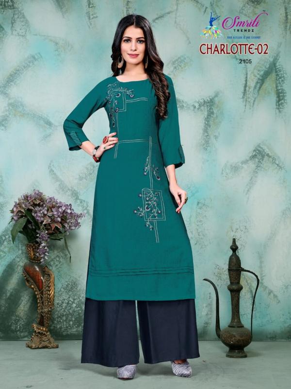 Smriti Trendz Charlotte 2 Rayon Kurti With Plazzo